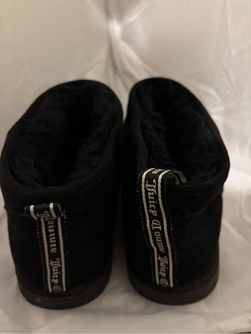 Juicy Couture Black Suede Slip-On Slippers